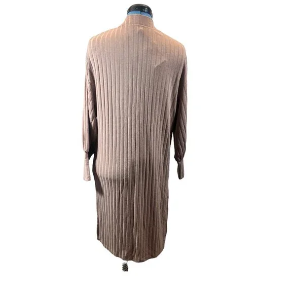 NWT Status by Chenault Ribbed Duster Cardigan Women Camel Size Small Casualwear - Picture 7 of 10